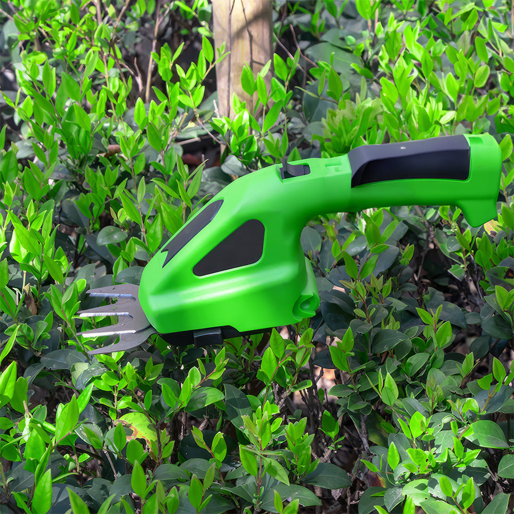 2 in 1 Electric Handheld Hedge Trimmer Shrubbery Trimmer 7.2V