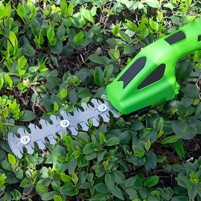 2 in 1 Electric Handheld Hedge Trimmer Shrubbery Trimmer 7.2V