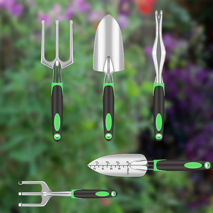 7 Piece Aluminum Heavy Duty Gardening Tool Set with Carrying Bag