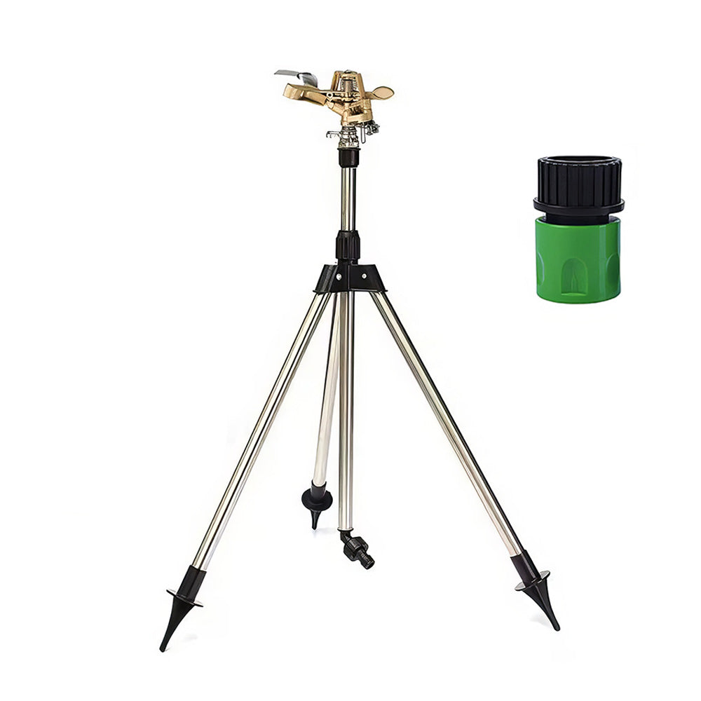 Rotating Metal Tripod Sprinkler Adjustable Spray Distance